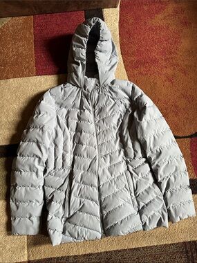 32 Degrees Light Gray Quilted Hooded Puffer Jacket